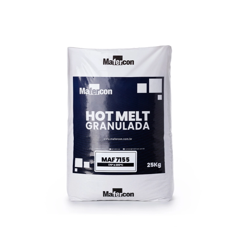 Cola Hotmelt PO Granulada Transparente Alta Temperatura - MAF 7155 - Pacote 25 kg Cola Hotmelt PO Granulada Transparente Alta Temperatura - MAF 7155 - Pacote 25 kg