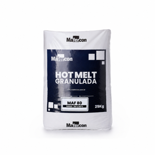 Cola Hotmelt Granulada Âmbar Alta Temperatura - MAF 80 - Pacote 25 kg 