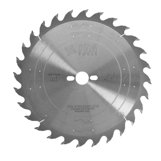 Disco de serra de metal duro para corte longitudinal – Ø315 × 30 mm – 28 dentes - P04.315030028.00W - ITA TOOLS