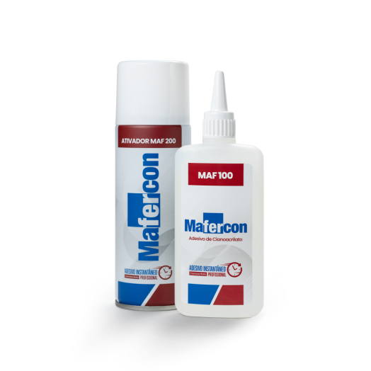 KIT MDF ADESIVO INSTANTÂNEO CIANOACRILATO MAF 100 + ATIVADOR MAF 200